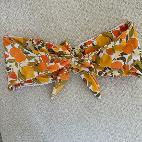 Kulani Kinis Orange Floral Bikini Top - Picture 2 of 3